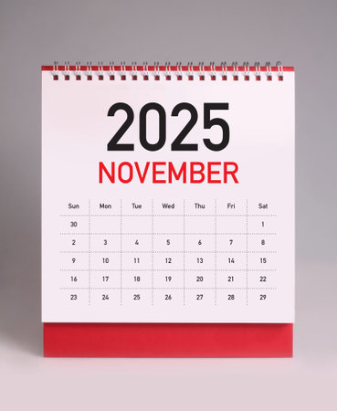November 2025 desk calendar mockup template designの写真素材