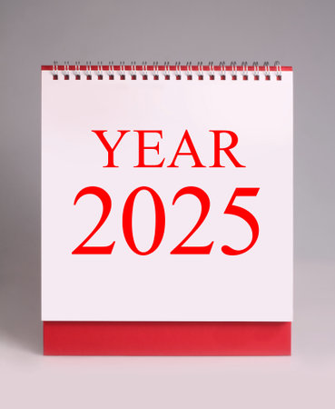 Year 2025 desk calendar mockup template designの写真素材
