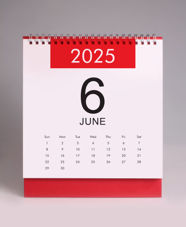 June 2025 desk calendar mockup template designの写真素材