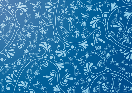 blue floral ornament backgroundのイラスト素材