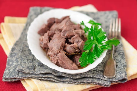 Pork Braised in Red Wine, copy space for your textの写真素材