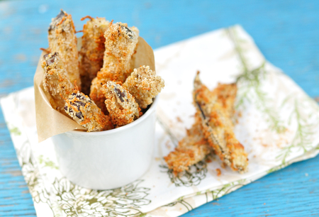 Crispy Eggplant Friesの写真素材