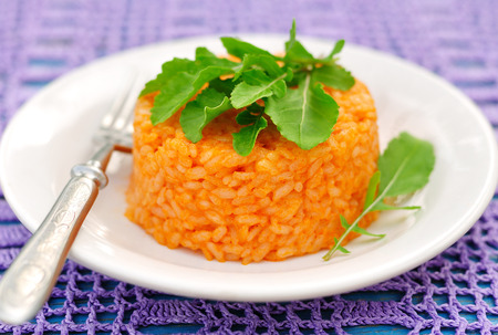 Tomato Rice with Rocketの写真素材