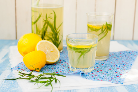 Refreshing Tarragon Lemonade, copy space for your textの写真素材