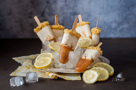 Lemon Iced Tea Cheesecake Popsicles, Ice Cream Lollies