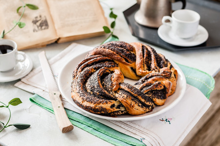 Braided Babka Brioche Wreath with Poppy Seed Filling