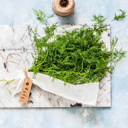 A Bunch of Dill Wrapped in Paper, square
