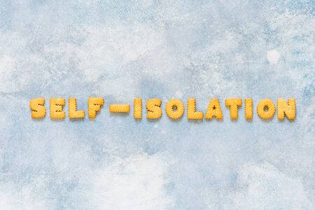 Coronavirus, COVID-19, Social Disdancing Concept, Self-Quarantine, Isolation, Self-Isolation Message, copy spaceの写真素材