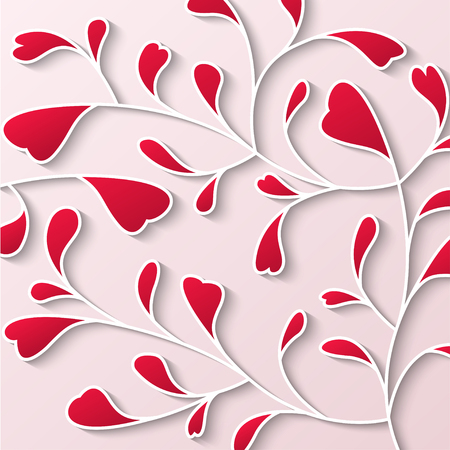 Abstract 3D design flowers  background paper styleのイラスト素材