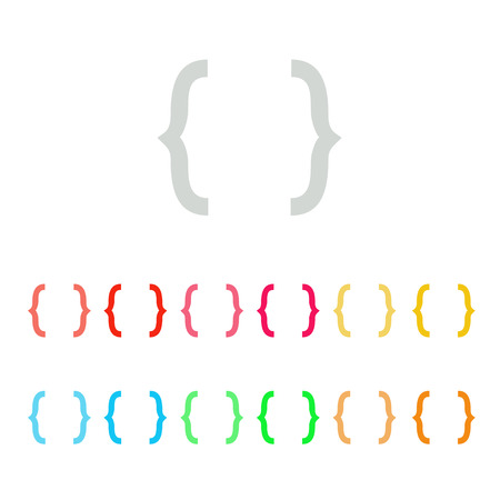 Set of curly bracket icons. Vector.のイラスト素材