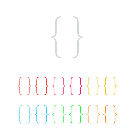 Set of curly bracket icons. Vector.のイラスト素材