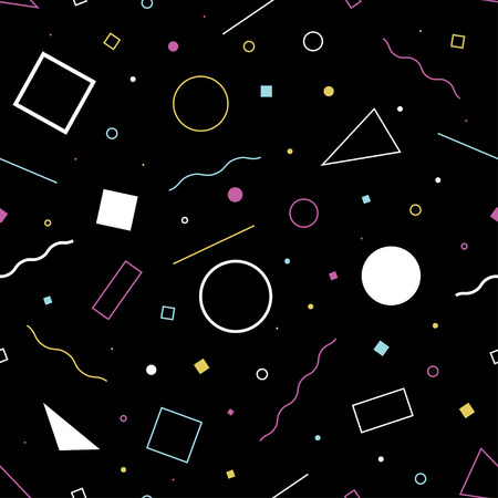 Seamless abstract geometric pattern fashion 80-90s. It can be used in printing, website background and fabric design.のイラスト素材