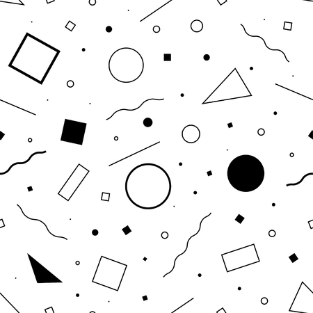 Seamless abstract geometric pattern fashion 80-90s. It can be used in printing, website background and fabric design.のイラスト素材