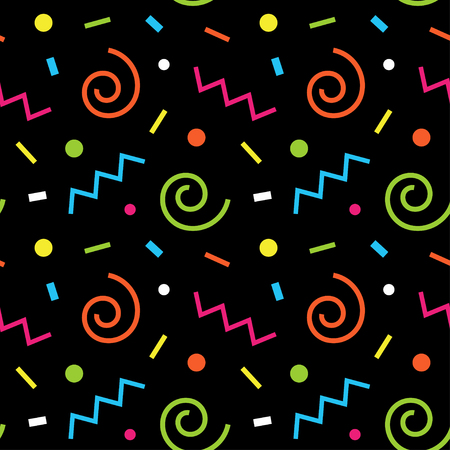 Seamless abstract geometric pattern fashion 80s-90s. It can be used in printing, website background and fabric design.のイラスト素材