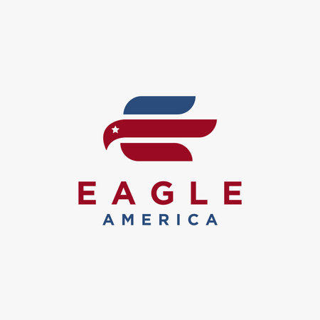 Abstract E letter for eagle logo icon vector template on white background, american eagle logoのイラスト素材