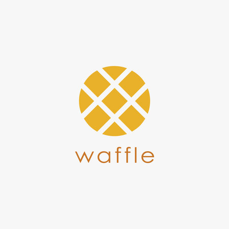 Abstract minimalist waffle logo icon vector template on white backgroundのイラスト素材