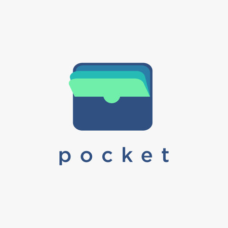 Modern abstract flat color pocket logo icon vector template on white backgroundのイラスト素材
