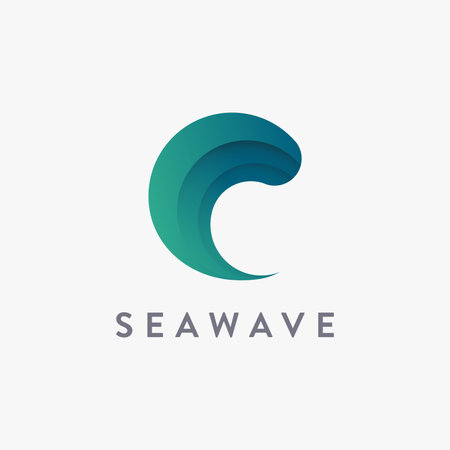 Abstract modern sea wave logo icon vector template on white backgroundのイラスト素材