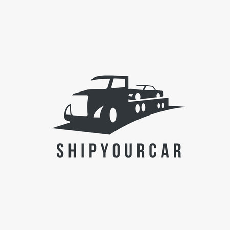 Truck shipping the car logo icon vector template on white backgroundのイラスト素材