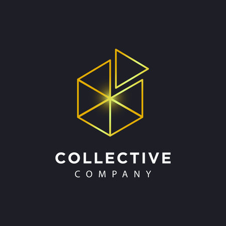 Collective box logo icon vector template on black backgroundのイラスト素材