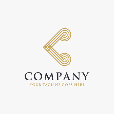 Abstract elegant letter C logo, K logo icon vector template on white backgroundのイラスト素材