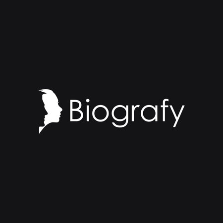 Biografy biography Logo Icon on black background, Head Vector Of Man and Womanのイラスト素材
