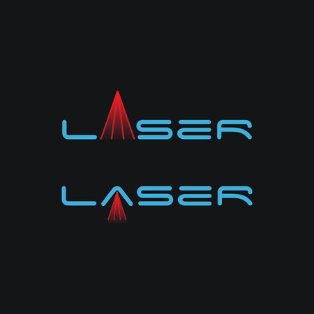 minimalist wordmark spotlight of laser logo vector template on black backgroundのイラスト素材