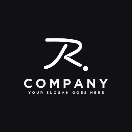 Minimalist letter R logo icon vector template on white backgroundのイラスト素材
