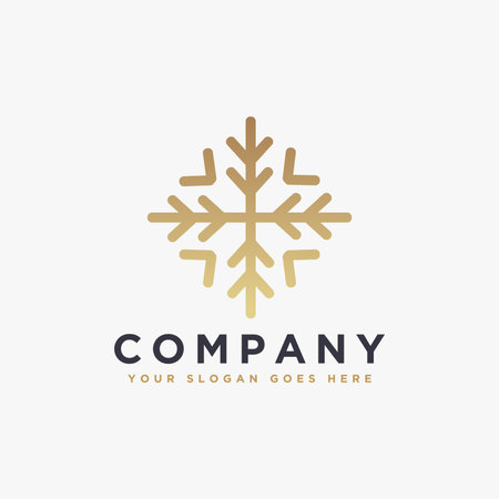 Luxury snowflake logo icon vector template on white backgroundのイラスト素材