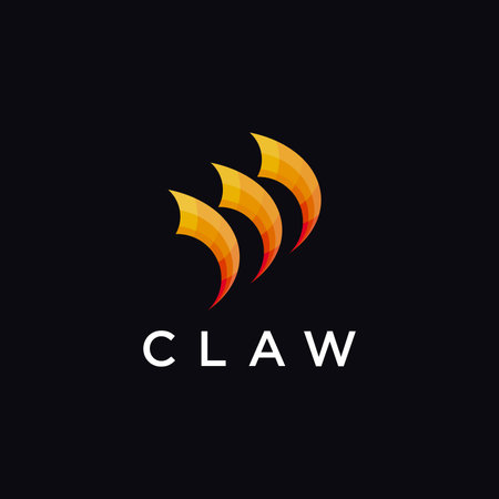 Colorful claw logo icon vector on black backgroundのイラスト素材