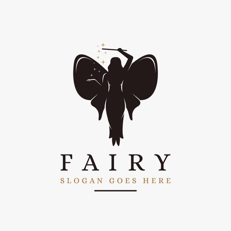 Flying magical fairy logo vector illustrationのイラスト素材