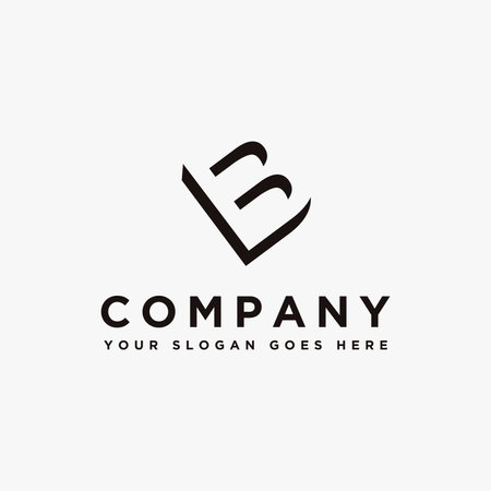 Shadow of letter B logo icon vector on white backgroundのイラスト素材