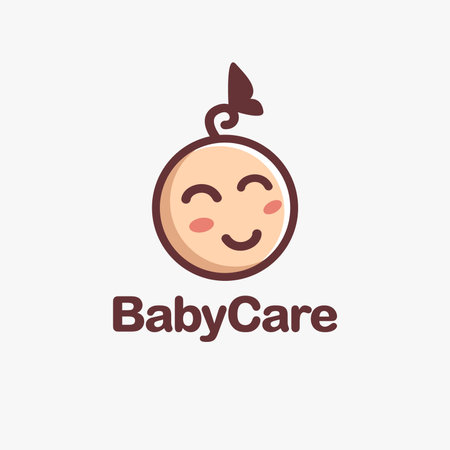 Happy baby cartoon logo on white backgroundのイラスト素材