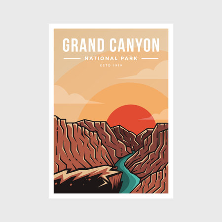 Grand Canyon National Park poster vector illustrationのイラスト素材