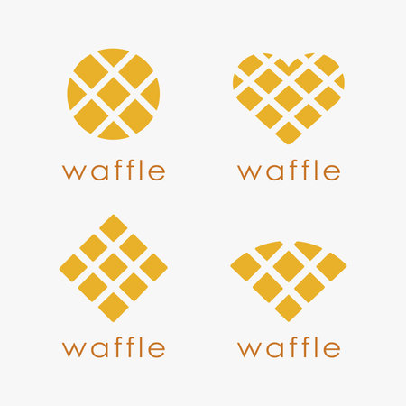 Set of Abstract minimalist waffle logo icon vector template on white backgroundのイラスト素材