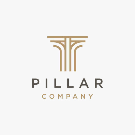 Abstract minimalist corporate pillar logo icon vector on white backgroundのイラスト素材