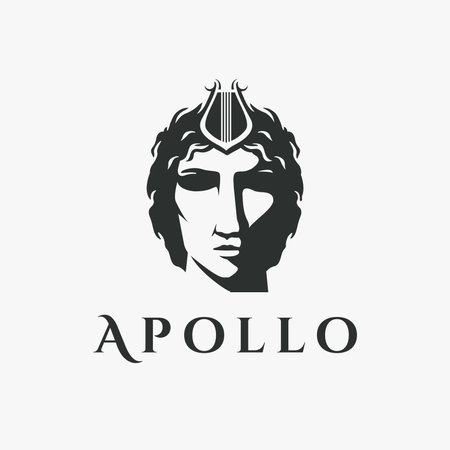 Head of Apollo God logo icon illustration vector on white backgroundのイラスト素材