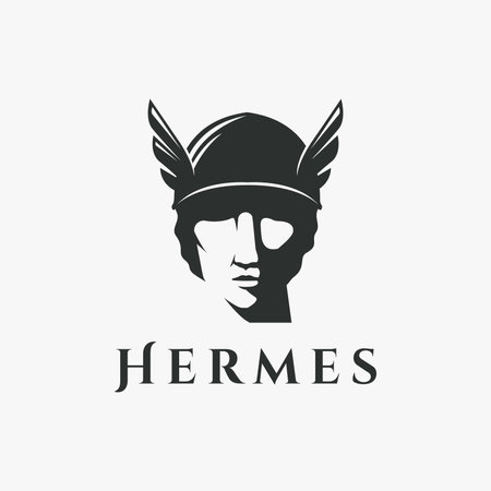 Head of God Hermes logo vector icon on white backgroundのイラスト素材