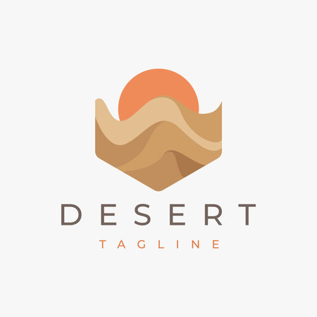 Abstract desert logo vector icon on white backgroundのイラスト素材