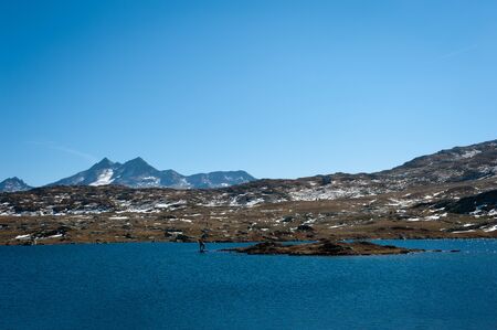 Mountain Lake in Switzerlandの写真素材