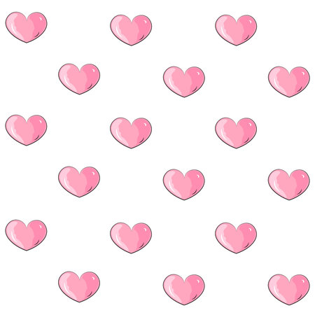 seamless pattern with pink hearts