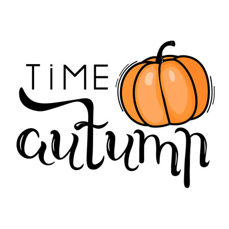 Phrase Time autumn. hand lettering.のイラスト素材