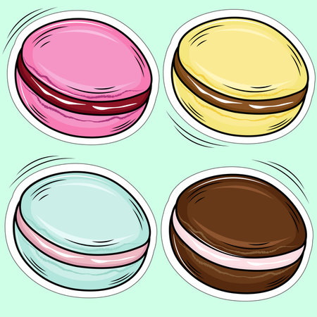 illustration of a set of macaronsのイラスト素材