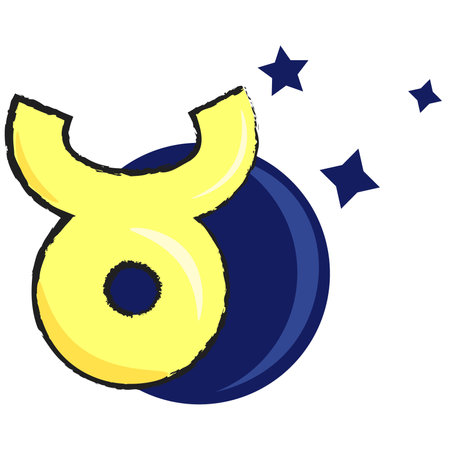 illustration of astrological sign taurus with moon and starsのイラスト素材