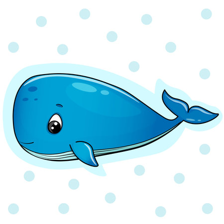 illustration of a cartoon whaleのイラスト素材
