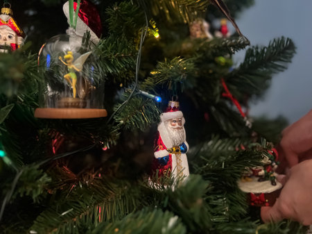 New Years decorations and toys. New Years atmosphere. Close up of Christmas background. Merry Christmas and Happy New Year. Christmas Concept.の写真素材