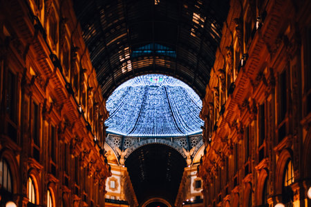 Christmas time in Galleria Vittorio Emanuele II. Milan, Italy.の写真素材