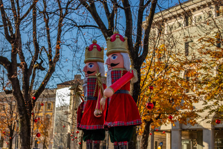 Christmas holidays in Bergamo, Italy, Lombardy. High quality photo
