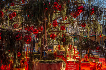 Christmas holidays in Bergamo, Italy, Lombardy 12/25/2023. High quality photoの写真素材