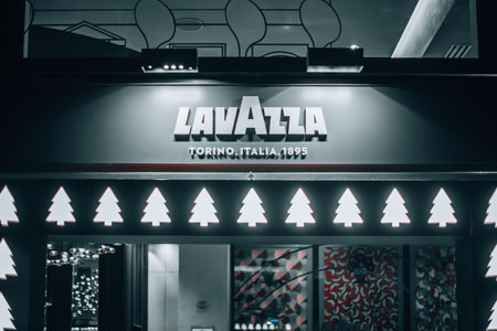 Shopping in Milan. Shop windows in the center of Milan during the Christmas holidays. Italia, Milano...